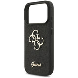 Husa pentru iPhone 17 Pro, Guess Fixed Glitter Big 4G (GUHCP17LHG4SGK), negru