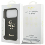 Husa pentru iPhone 17 Pro, Guess Fixed Glitter Big 4G (GUHCP17LHG4SGK), negru