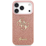 Husa pentru iPhone 17 Pro, Guess Fixed Glitter Big 4G (GUHCP17LHG4SGP), roz