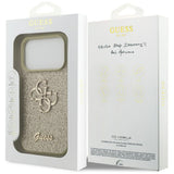Husa pentru iPhone 17 Pro, Guess Fixed Glitter Big 4G (GUHCP17LHG4SGD), auriu