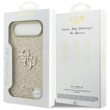 Husa pentru iPhone 17 Air, Guess Fixed Glitter Big 4G (GUHCP17MHG4SGD), auriu
