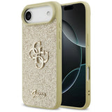 Husa pentru iPhone 17 Air, Guess Fixed Glitter Big 4G (GUHCP17MHG4SGD), auriu