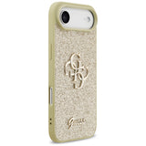 Husa pentru iPhone 17 Air, Guess Fixed Glitter Big 4G (GUHCP17MHG4SGD), auriu