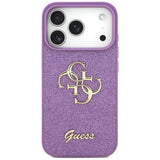 Husa pentru iPhone 17 Pro, Guess Fixed Glitter Big 4G (GUHCP17LHG4SGL), violet