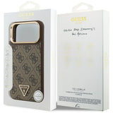 Husa pentru iPhone 17 Pro Max, Guess Hardcase 4G Triangle Logo MagSafe (GUHMP17XP4GTDGMW), maro