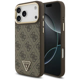 Husa pentru iPhone 17 Pro Max, Guess Hardcase 4G Triangle Logo MagSafe (GUHMP17XP4GTDGMW), maro