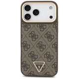 Husa pentru iPhone 17 Pro, Guess Hardcase 4G Triangle Logo MagSafe (GUHMP17LP4GTDGMW), maro