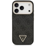 Husa pentru iPhone 17 Pro, Guess Hardcase 4G Triangle Logo MagSafe (GUHMP17LP4GTDGMK), negru