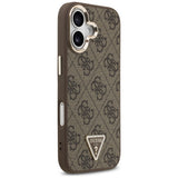 Husa pentru iPhone 17, Guess Hardcase 4G Triangle Logo MagSafe (GUHMP17SP4GTDGMW), maro