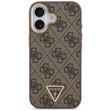 Husa pentru iPhone 17, Guess Hardcase 4G Triangle Logo MagSafe (GUHMP17SP4GTDGMW), maro