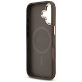 Husa pentru iPhone 17, Guess Hardcase 4G Triangle Logo MagSafe (GUHMP17SP4GTDGMW), maro