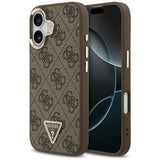 Husa pentru iPhone 17, Guess Hardcase 4G Triangle Logo MagSafe (GUHMP17SP4GTDGMW), maro