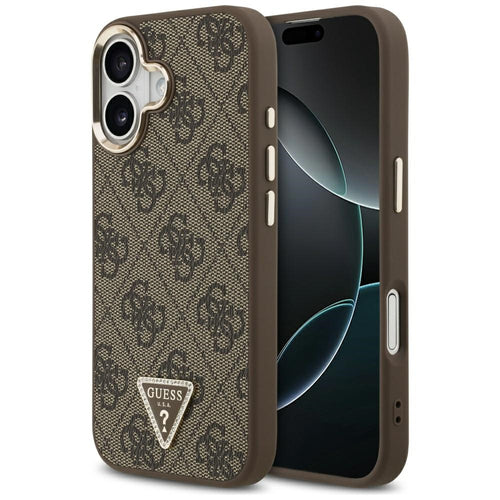 Husa pentru iPhone 17, Guess Hardcase 4G Triangle Logo MagSafe (GUHMP17SP4GTDGMW), maro