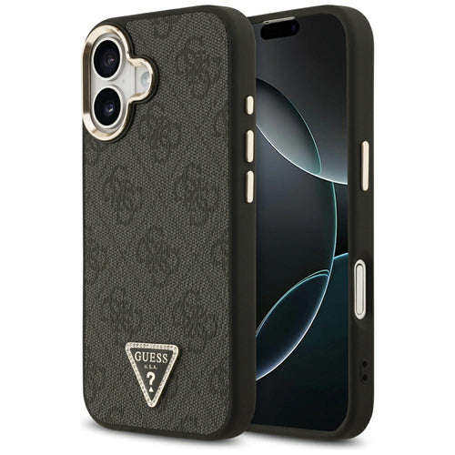 Husa pentru iPhone 17, Guess Hardcase 4G Triangle Logo MagSafe (GUHMP17SP4GTDGMK), negru