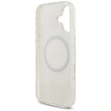 Husa pentru iPhone 17, Guess IML Flowers cu Pearl Strap MagSafe (GUHMP17SHCPOFPH), alb