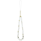 Husa pentru iPhone 17, Guess IML Flowers cu Pearl Strap MagSafe (GUHMP17SHCPOFPH), alb