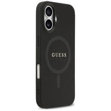 Husa pentru iPhone 17, Guess Saffiano Classic Logo MagSafe (GUHMP17SPSAHMCK), negru