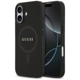 Husa pentru iPhone 17, Guess Saffiano Classic Logo MagSafe (GUHMP17SPSAHMCK), negru