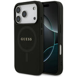 Husa pentru iPhone 17 Pro, Guess Saffiano Classic Logo MagSafe (GUHMP17LPSAHMCK), negru