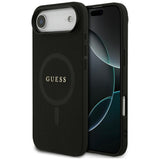 Husa pentru iPhone 17 Air, Guess Saffiano Classic Logo MagSafe (GUHMP17MPSAHMCK), negru