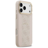 Husa pentru iPhone 17 Pro Max, Guess Hardcase 4G Stripe MagSafe (GUHMP17XPG4SEMCP), roz