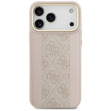 Husa pentru iPhone 17 Pro Max, Guess Hardcase 4G Stripe MagSafe (GUHMP17XPG4SEMCP), roz