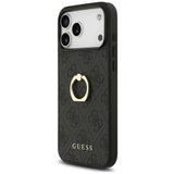 Husa pentru iPhone 17 Pro Max, Guess Hardcase 4G Ring Stand (GUHCP17X4GMRGR), negru