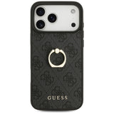 Husa pentru iPhone 17 Pro Max, Guess Hardcase 4G Ring Stand (GUHCP17X4GMRGR), negru