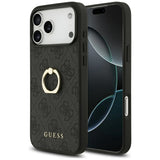 Husa pentru iPhone 17 Pro Max, Guess Hardcase 4G Ring Stand (GUHCP17X4GMRGR), negru