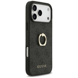 Husa pentru iPhone 17 Pro Max, Guess Hardcase 4G Ring Stand (GUHCP17X4GMRGR), negru