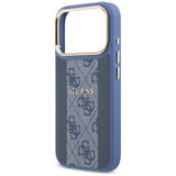 Husa pentru iPhone 17 Pro, Guess Hardcase 4G Stripe MagSafe (GUHMP17LPG4SEMCB), albastru
