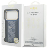 Husa pentru iPhone 17 Pro, Guess Hardcase 4G Stripe MagSafe (GUHMP17LPG4SEMCB), albastru