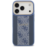 Husa pentru iPhone 17 Pro, Guess Hardcase 4G Stripe MagSafe (GUHMP17LPG4SEMCB), albastru