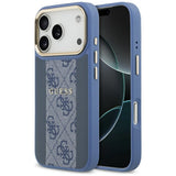 Husa pentru iPhone 17 Pro, Guess Hardcase 4G Stripe MagSafe (GUHMP17LPG4SEMCB), albastru