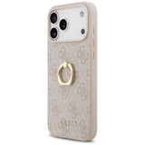 Husa pentru iPhone 17 Pro Max, Guess Hardcase 4G Ring Stand (GUHCP17X4GMRPI), roz