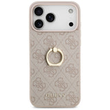 Husa pentru iPhone 17 Pro Max, Guess Hardcase 4G Ring Stand (GUHCP17X4GMRPI), roz