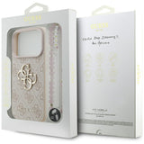 Husa pentru iPhone 17 Pro, Guess Hardcase 4G Classic Logo cu Strap (GUHCP17LP4GMGSP), roz