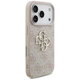 Husa pentru iPhone 17 Pro, Guess Hardcase 4G Classic Logo cu Strap (GUHCP17LP4GMGSP), roz