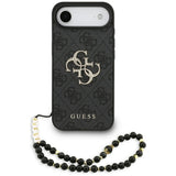 Husa pentru iPhone 17 Air, Guess Hardcase 4G Classic Logo cu Strap (GUHCP17MP4GMGSK), negru