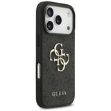 Husa pentru iPhone 17 Pro, Guess Hardcase 4G Classic Logo cu Strap (GUHCP17LP4GMGSK), negru
