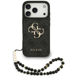 Husa pentru iPhone 17 Pro, Guess Hardcase 4G Classic Logo cu Strap (GUHCP17LP4GMGSK), negru