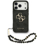 Husa pentru iPhone 17 Pro, Guess Hardcase 4G Classic Logo cu Strap (GUHCP17LP4GMGSK), negru