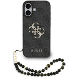 Husa pentru iPhone 17, Guess Hardcase 4G Classic Logo cu Strap (GUHCP17SP4GMGSK), negru
