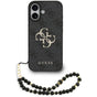 Husa pentru iPhone 17, Guess Hardcase 4G Classic Logo cu Strap (GUHCP17SP4GMGSK), negru