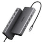 Hub USB UGREEN CM681 (15978), USB-C to 2x HDMI, 4x USB, DP, RJ45, SD/TF, 3.5mm Jack, DC, PD100W, 10Gbps, gri