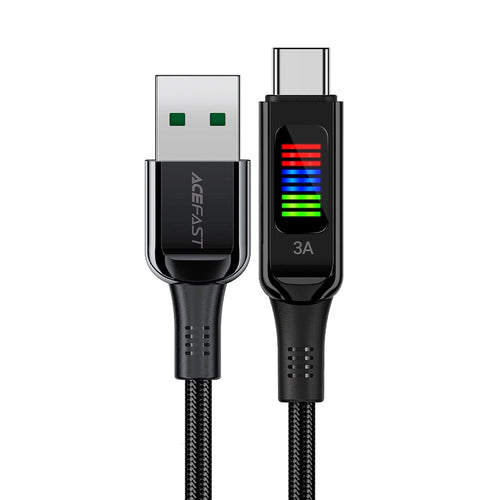 Cablu Acefast de date (C7-04), USB to Type-C, Incarcare rapida, 3A, Braided Nylon, 25.000 Bends, 1.2m, negru