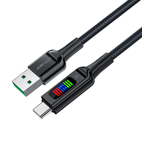 Cablu Acefast de date (C7-04), USB to Type-C, Incarcare rapida, 3A, Braided Nylon, 25.000 Bends, 1.2m, negru