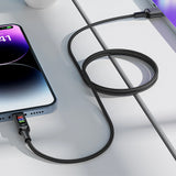 Cablu Acefast de date (C7-04), USB to Type-C, Incarcare rapida, 3A, Braided Nylon, 25.000 Bends, 1.2m, negru