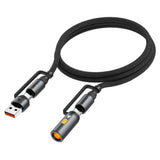 Cablu Acefast de date (J6), Multifunction, Incarcare rapida, USB/USB-C to Type-C/Cigarette Lighter, 60W, 3A, 1.2m, negru