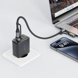 Cablu Acefast de date (J6), Multifunction, Incarcare rapida, USB/USB-C to Type-C/Cigarette Lighter, 60W, 3A, 1.2m, negru